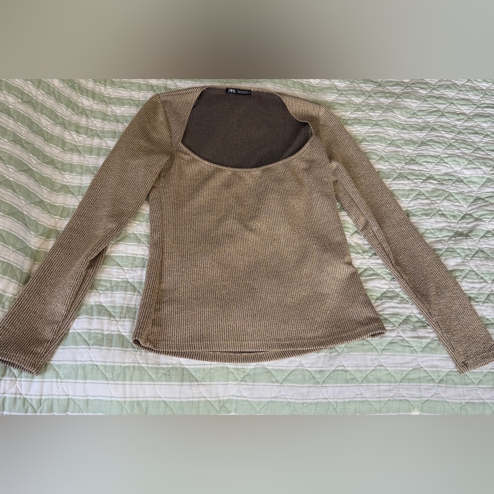 Zara gold long sleeve top